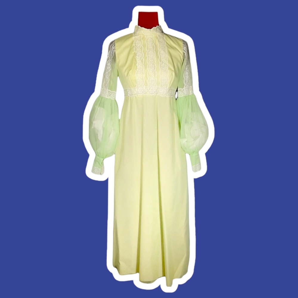 Vintage 1960s Empire Waist Handmade Bridesmaid Dress